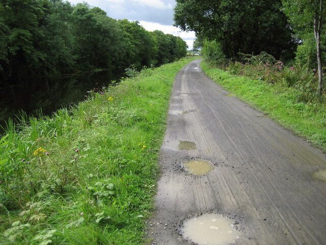 Canal Towpath West of Underwood Lock Towpath suitable for pedestrian and cycle traffic beside the Forth and Clyde Canal.