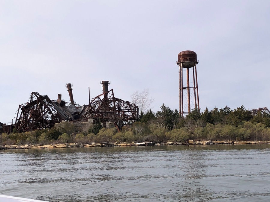 Abandoned in 1972. Crab Island Fish Factory in the Great Bay.