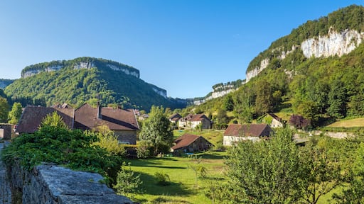 The village of Baume-les-Messieurs in the Seille valley, French Jura