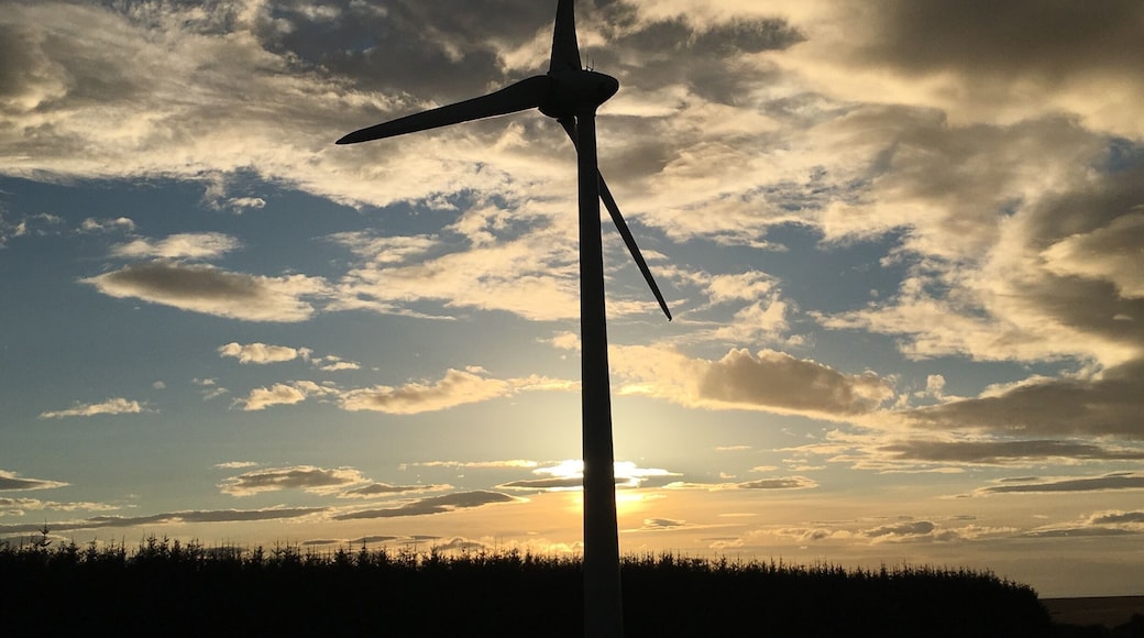 Sunset at Boyndie wind Farm