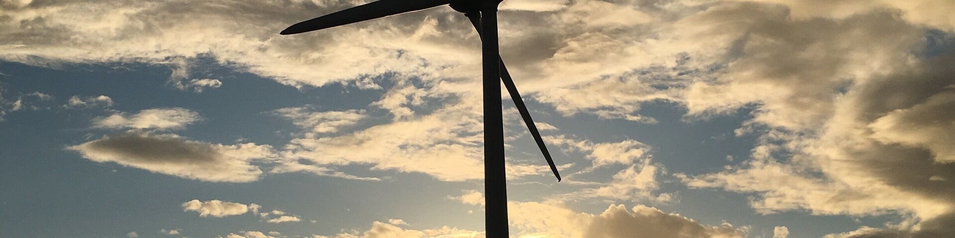 Sunset at Boyndie wind Farm