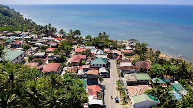 Aerial of the town of Malay, Aklan on the island of Panay in the Philippines.