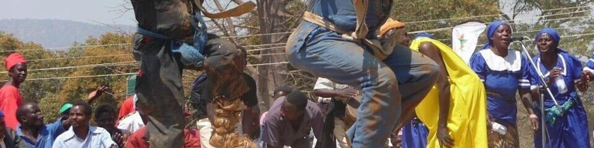 The Kulamba ceremony of the Chewa people. The Chewas make a pilgrimage from Malawi, Mozambique, and Zambia for this event.