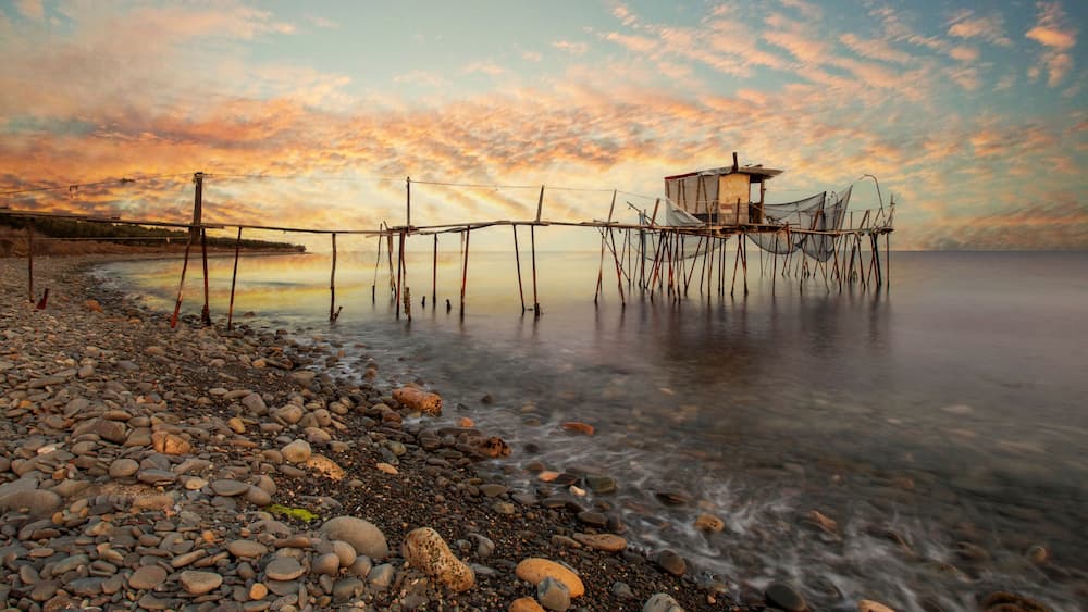 Fishing trap at seaside in Sarkoy Town
