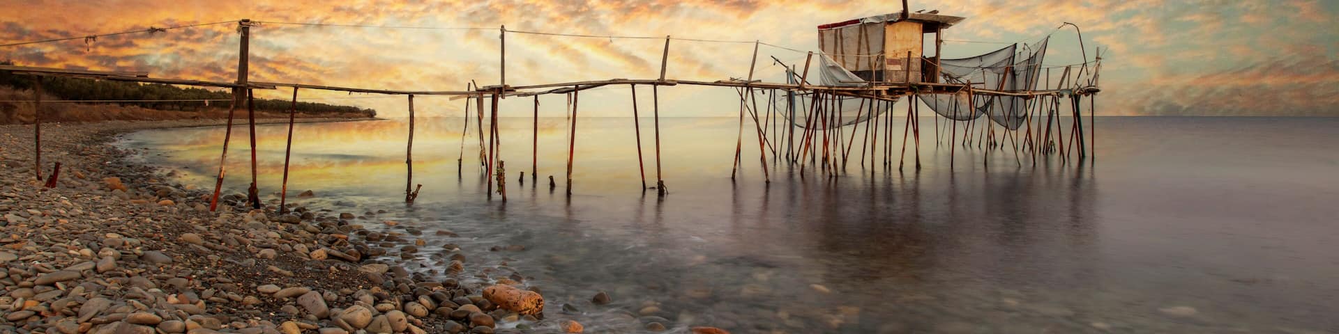 Fishing trap at seaside in Sarkoy Town