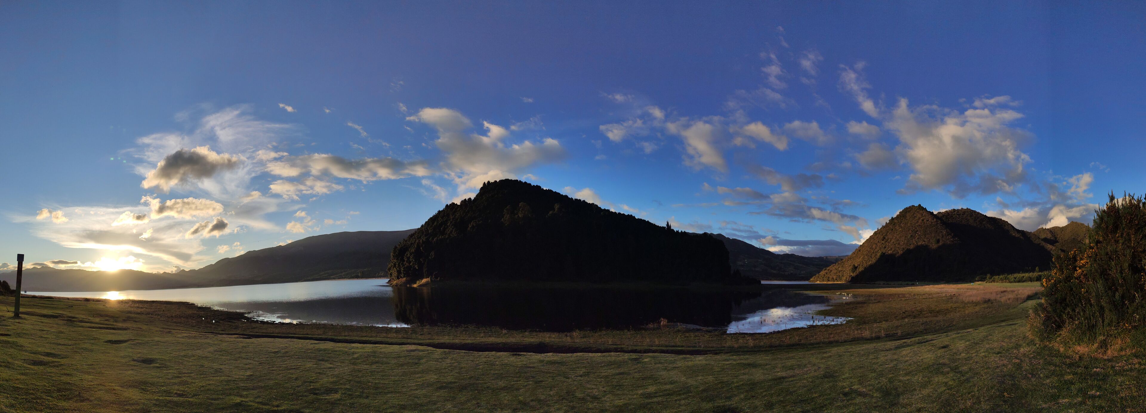 Beautiful landscape in Cundinamarca lake at sunset, Colombia