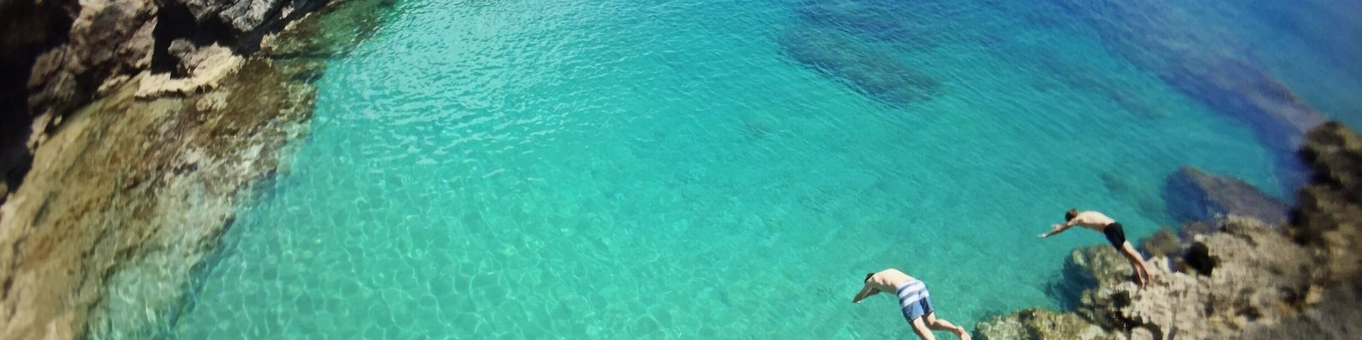 Our first search for a nice swimming spot in Montenegro sure didn't leave us disappointed! At first all we could find was crowded beaches and cliffs full of sea urchins and we felt like giving up, but we decided to head further on a road that just kept getting smaller and smaller until we finally found this amazing place. Our own natural swimming pool, win! \o/ #AquaTrove #montenegro #veslo #cliffs #ocean