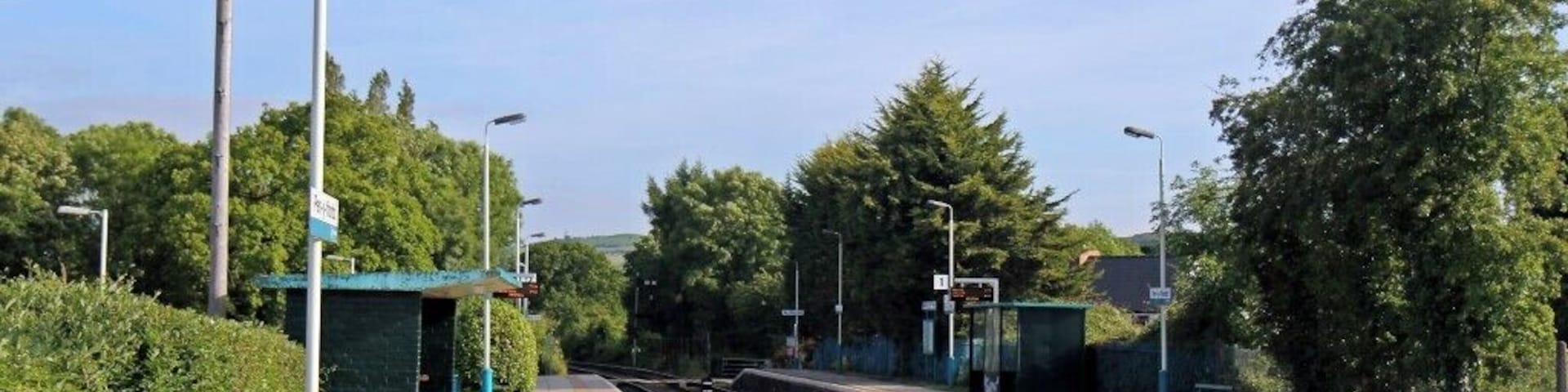 Along platform 2, Pen-y-ffordd railway station