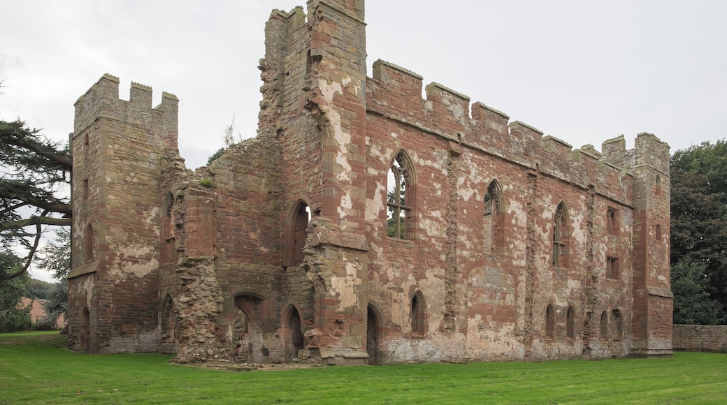 Acton Burnell Castle, Shropshire. The ruins of a fortified manor house built 1284-5 for Robert Burnell. This is a Grade I Listed Building in England.