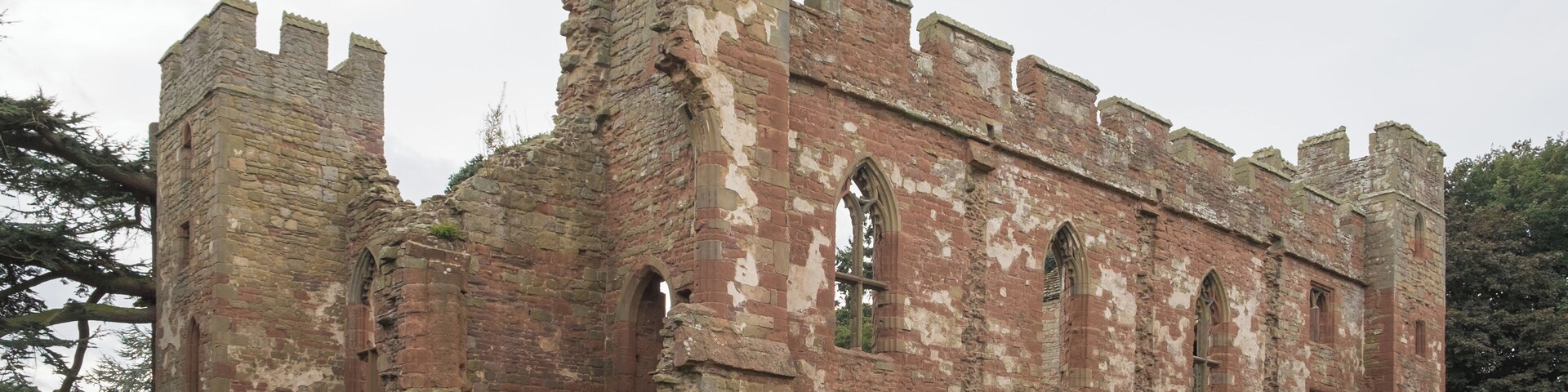 Acton Burnell Castle, Shropshire. The ruins of a fortified manor house built 1284-5 for Robert Burnell. This is a Grade I Listed Building in England.