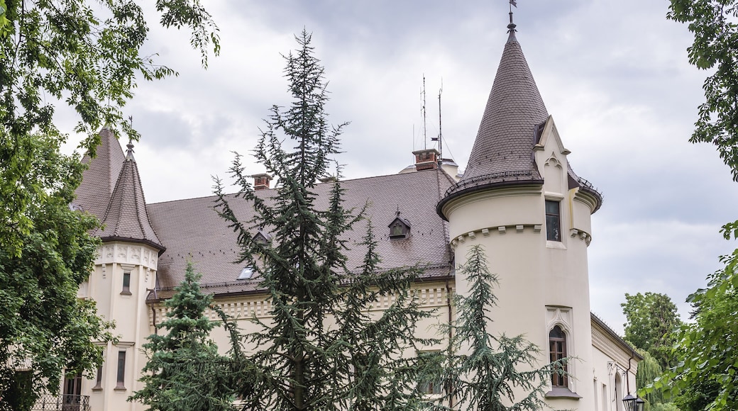 Exterior of Karolyi castle in Carei town, Romania