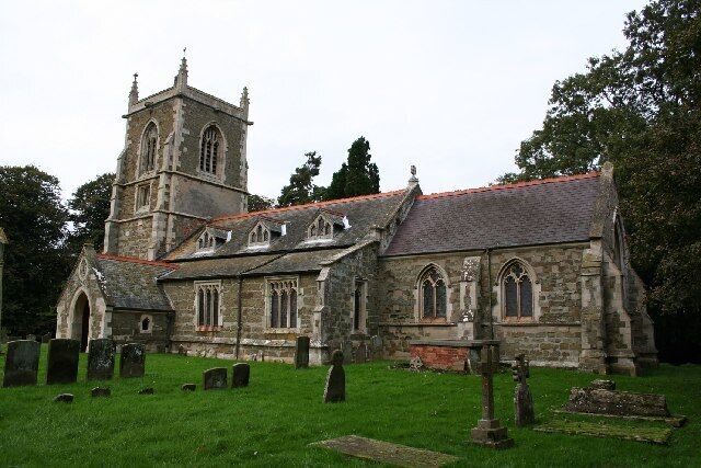 St.Michael's church, Mavis Enderby, Lincs. Victorian 'restorations' of 1870, 1875 & 1894 give St.Michael's a curious appearance .... note the strange dormer windows in the nave ! Perpendicular inside and a Norman pillar piscina in the south porch.