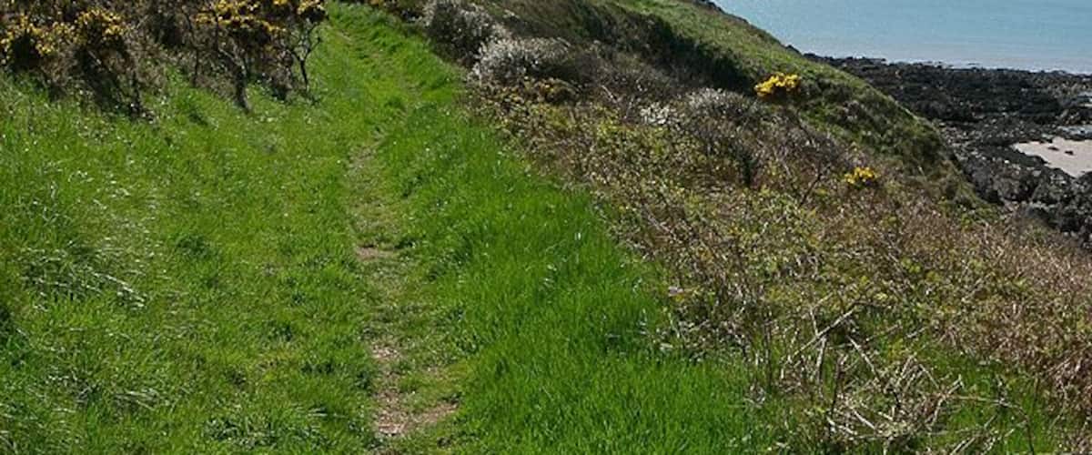 Coast Path. Looking south along the Pembrokeshire coast path. The headland on the horizon is the Angle peninsula.