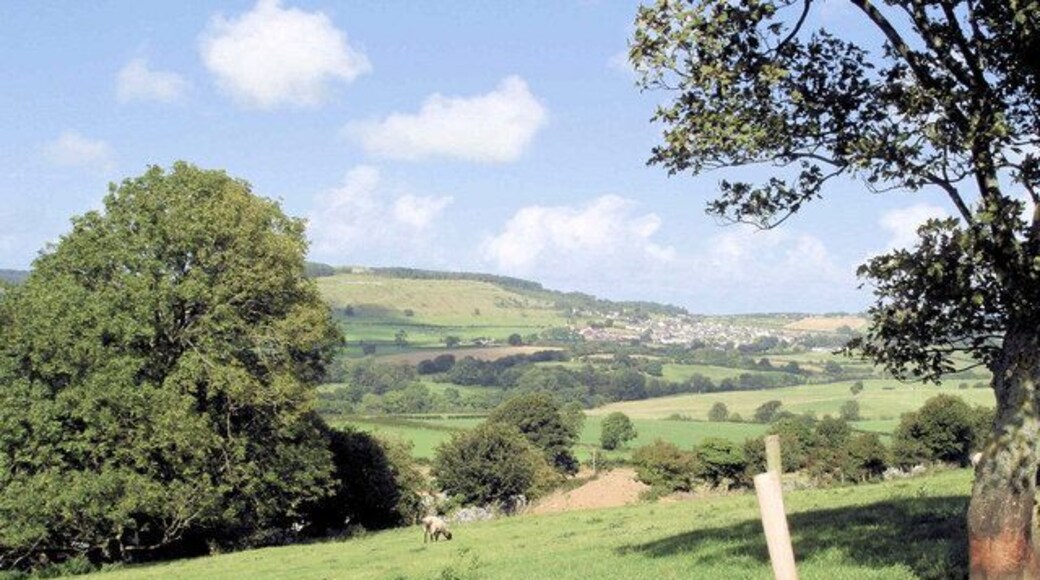 View from Cwm towards Trelawnyd Cwm, view towards Trelawnyd (far right) and Gop Hill in the distance.
