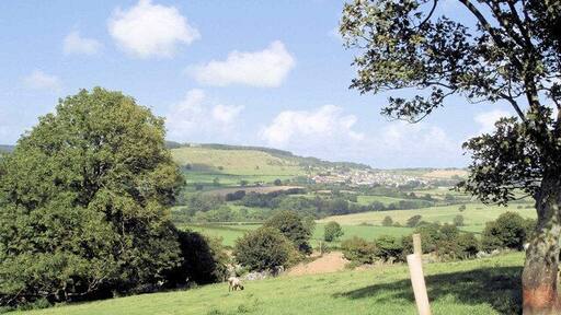 View from Cwm towards Trelawnyd Cwm, view towards Trelawnyd (far right) and Gop Hill in the distance.