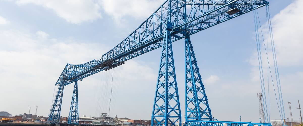 Tees Transporter Bridge in Middlesbrough, England.
