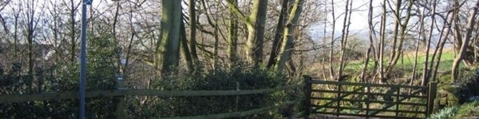 Footpath and Gate Entrance The footpath indicated runs alongside a drive to a private house, which may have been part of the original Manley Quarry buildings seen on the 1881 O.S. map.