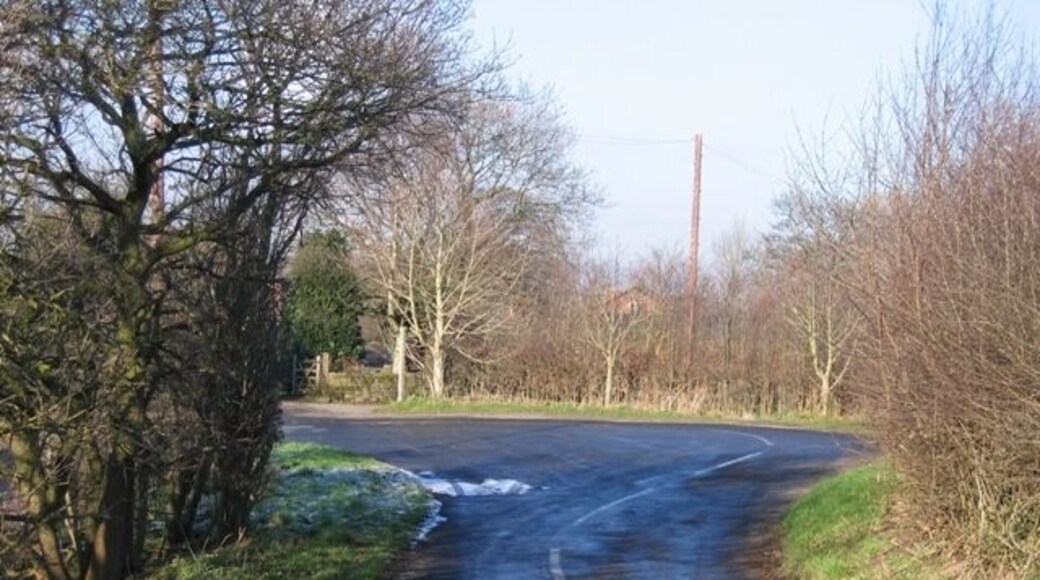 Hairpin Bend at Lowerhall Farm This really is an extremely tight hairpin bend in front of Lowerhall Farm, but the road has been widened to allow long vehicles some room to manoeuvre. Interestingly the 1881 O.S. map indicates a well on the inside the bend, presumably it has now been filled in.