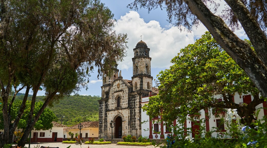 beautiful old spanish colonial church in the town centre of Paicol, Colombia, South America