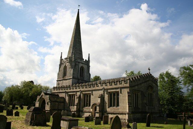 St.Wilfrid's, Scrooby. Marvellous crenellated Perpendicular church with a curious transition from square tower to octagonal spire