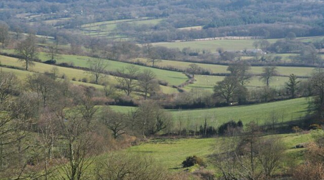 Clayhidon: view from Half Moon car park. Looking south-south-east towards the Culm valley