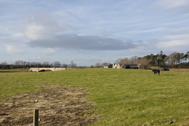 View over the fields towards Boat of Hatton Farm