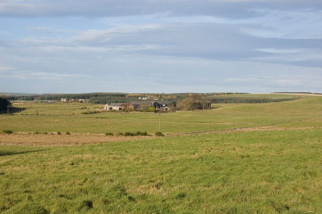 View over the fields to Bogriffie Farm