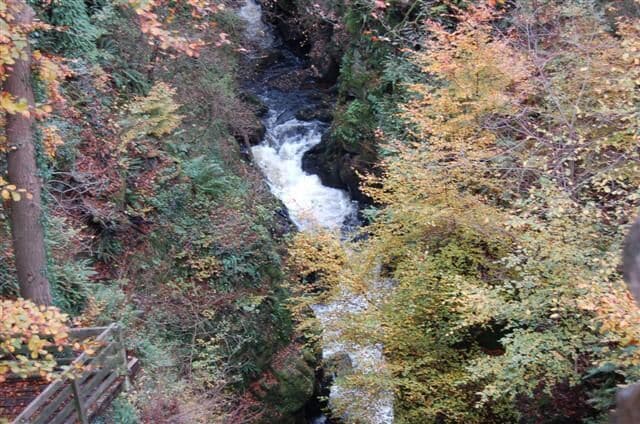 The River Devon The River Devon as it tumbles through Rumbling Bridge Gorge, this picture was taken from the bridge.