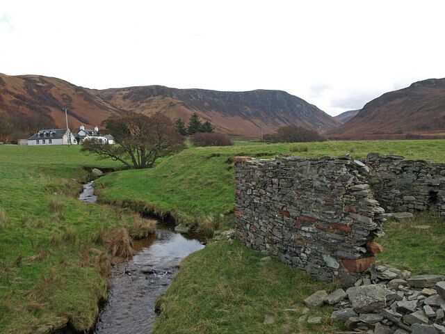 Ruins, Glen Catacol The burn is called Abhainn Bheag.