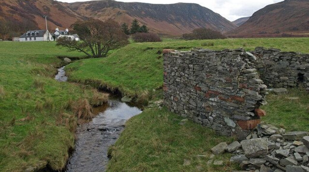 Ruins, Glen Catacol The burn is called Abhainn Bheag.