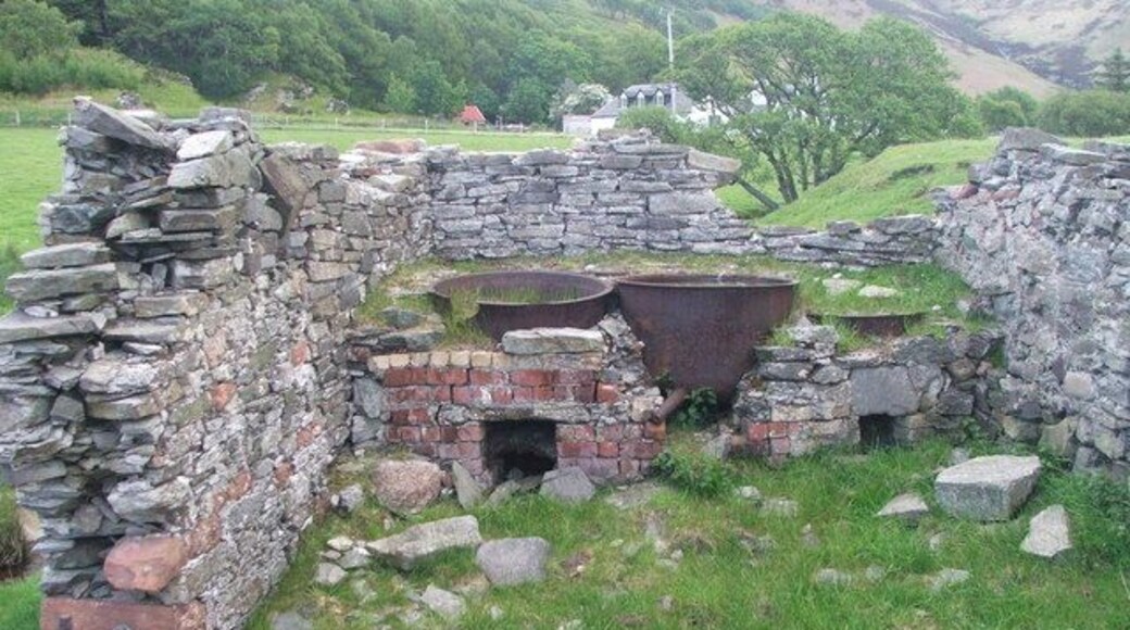 Barking house. The vats were used to preserve fishing nets by immersing them in a heated solution of tree back extract. Near Catacol.