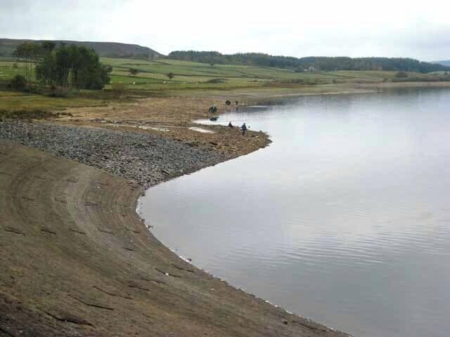 View from the south end of the Derwent Reservoir dam Derwent Reservoir is very popular with anglers.