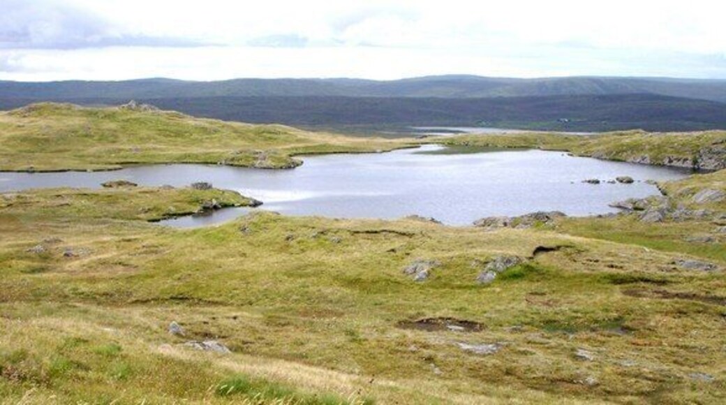 Starns Water Starns Water, Lunnasting, a shallow loch with thick weed/reed beds.