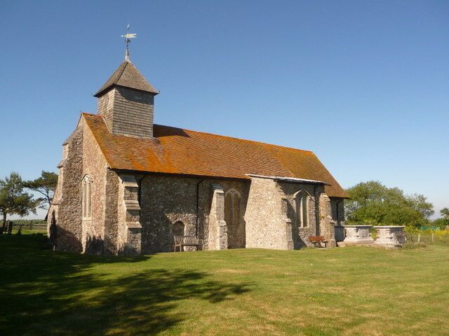 Harty: the church from the south An alternative view of 1333355, from the sunny side!