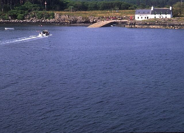 The Ulva ferry, Mull The ferry crossing the sound of Ulva