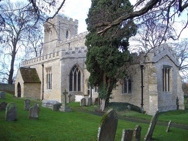 St Mary the Virgin at Clifton Reynes The tower is Norman and much of the rest is 14th century, including tombs of that period with carved wooden effigies of knights of the Reynes family and their wives. There is a carved medieval dog unusually named 'BO' on its collar, upon which rest the feet of Sir Thomas Reynes III (d1390). The church has a tranquil setting and the interior is well worth a visit.
