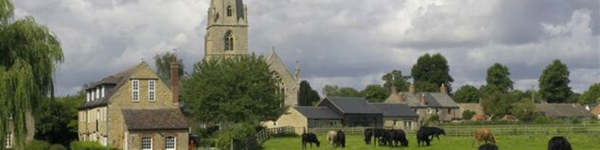 Olney, Buckinghamshire, with the tower and spire of SS Peter and Paul parish church