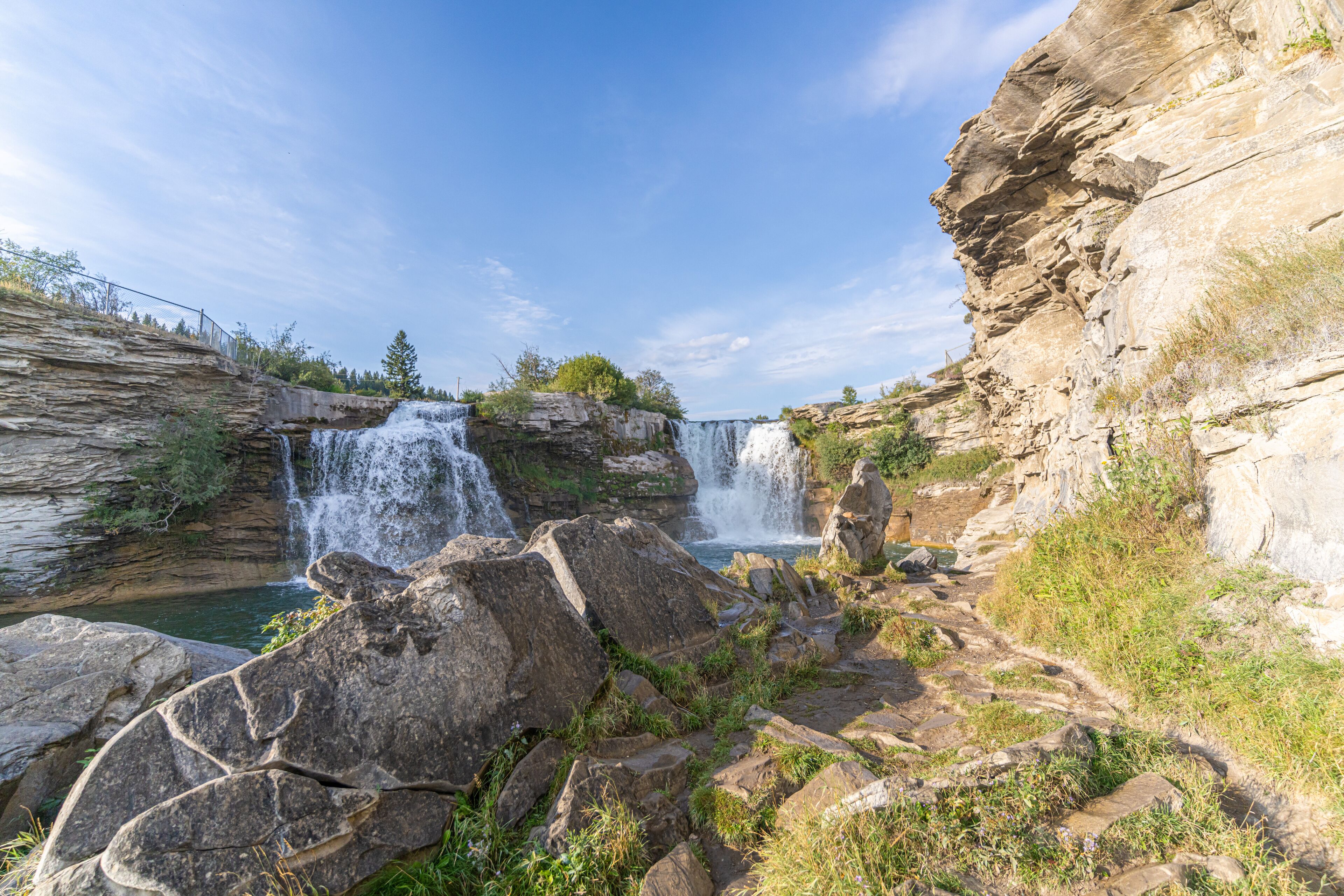 Lundbreck water falls in Alberta Canada