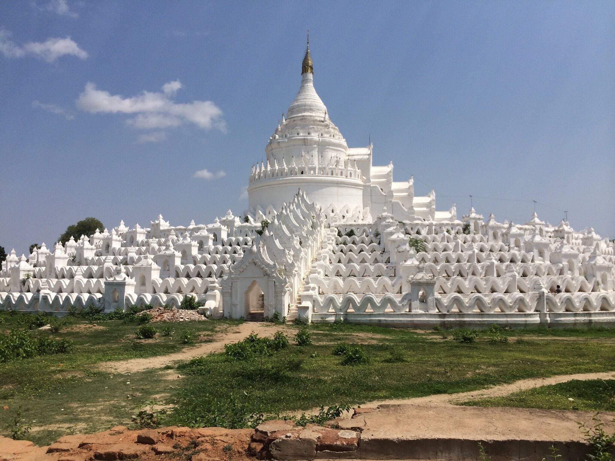 After arriving by boat from Mandalay, it's recommended you take the 'local taxi' aka bullocks and carts. It's a bumpy ride but if you're there on a 30+ degree c day, it's a smart move!