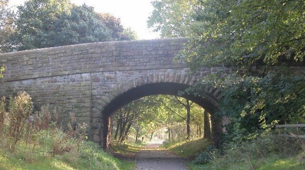 Turf Lane Railway Bridge. The bridge was one of the bridge on the branch railway line which ran into Royton. Part of the route is now a quiet walk
