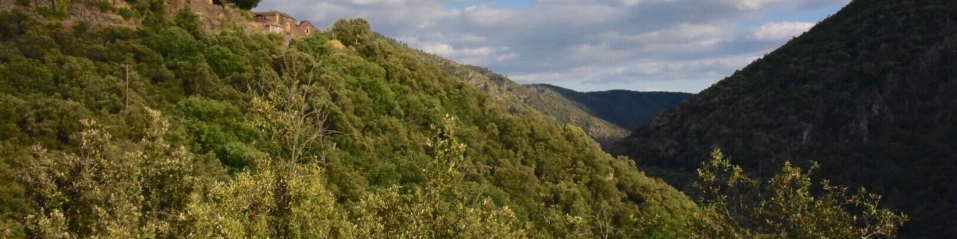 Perched high on a rocky promontory, the village of Thines, a haven of peace in the commune of Malarce-sur-la-Thines, in the ArdĂšche Mountains Regional Nature Park