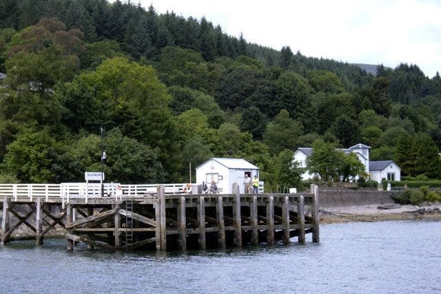 Blairmore Pier from the Loch Taken from the Second Snark on cruise from Greenock