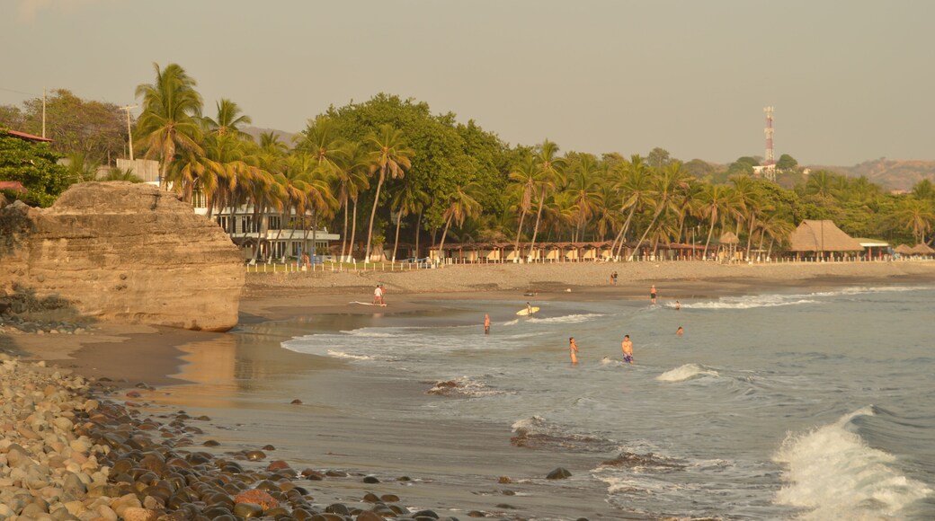 Surfing on the beautiful San Blas beaches in El Salvador, Central America