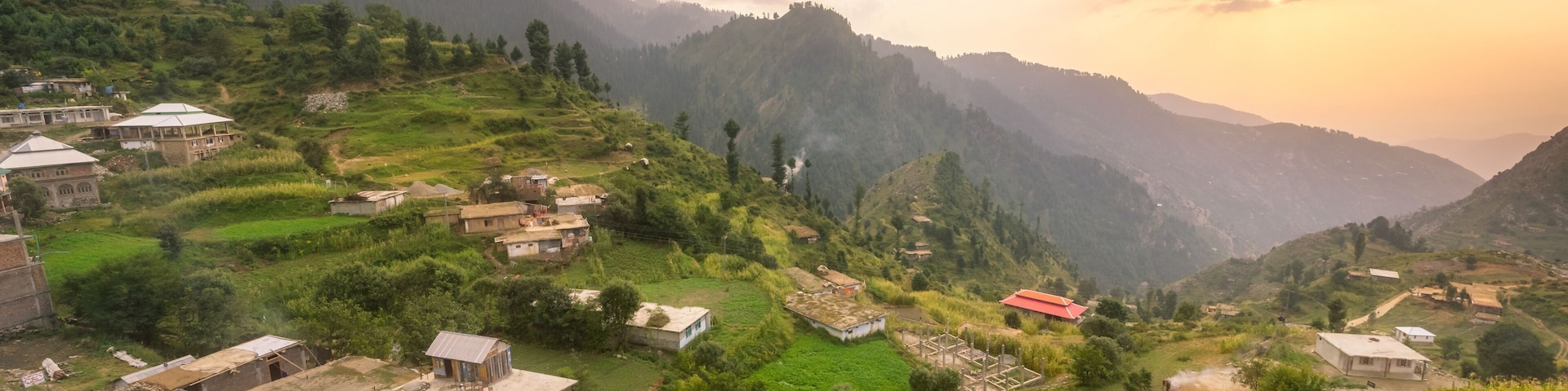 Dark clouds over Malamjaba village in Swat .KPK province, Pakistan.