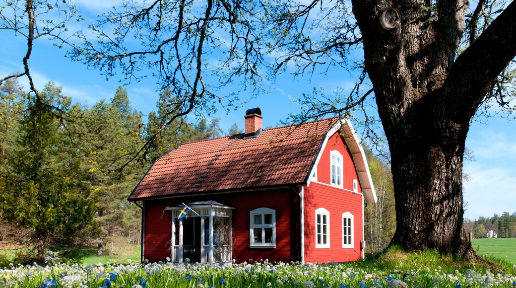 Typisches rotes Holzhaus in Schweden