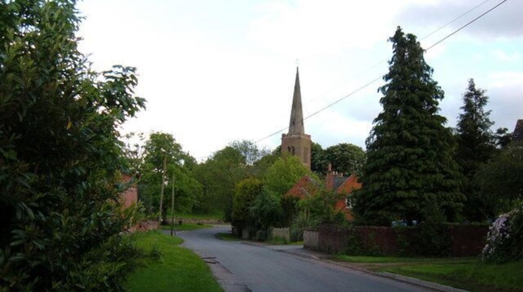 Naseby village. The road into Naseby from Welford.