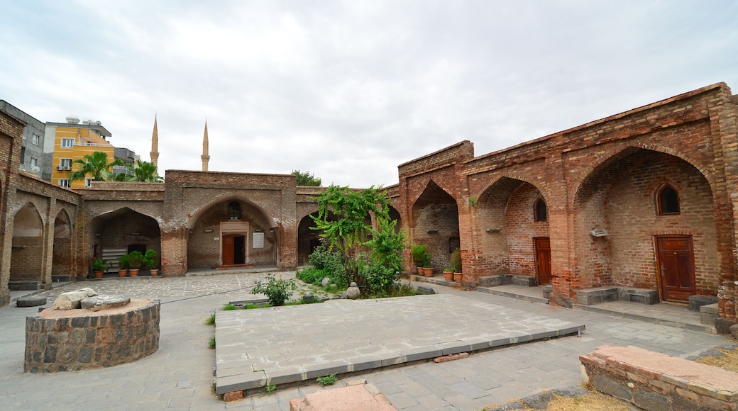 Red Madrasa built on the ruins of the city walls in Cizre, Turkey. There are estimates that the building was built in the early 14th century.