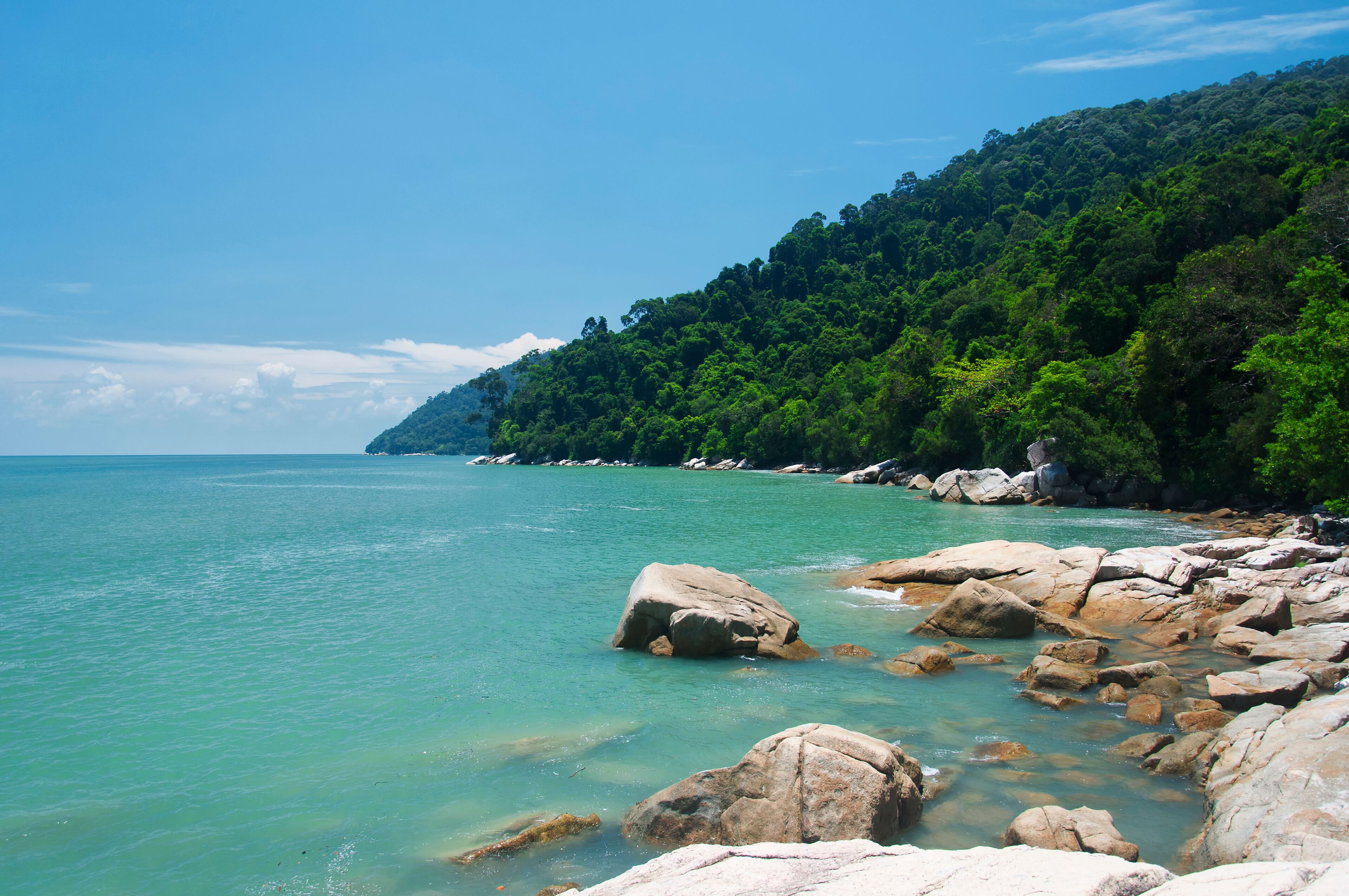 penang national park rocky coast landscape Malaysia