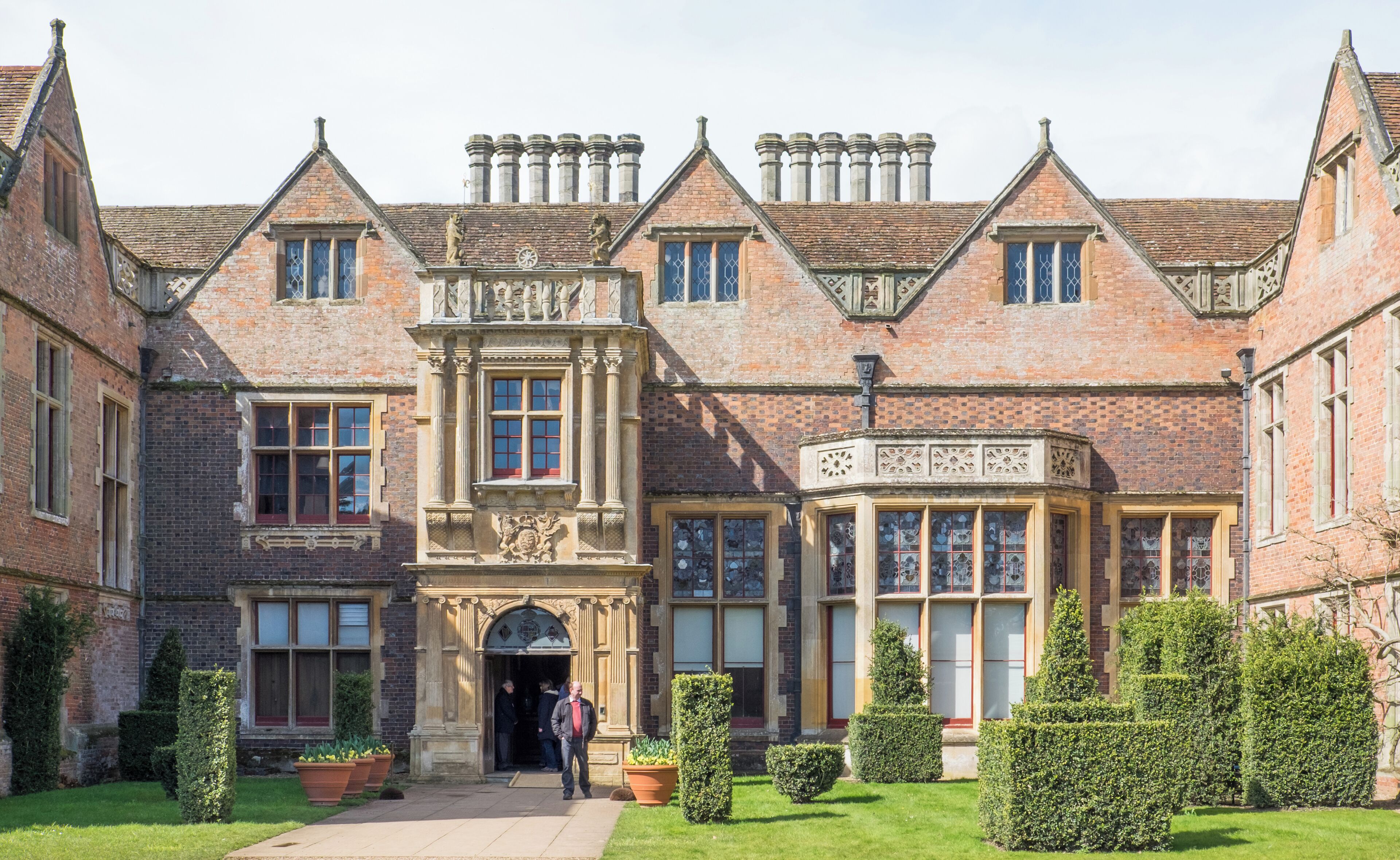 Main house front at Charlecote Park, Warwickshire