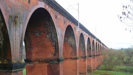 The Twemlow Viaduct 3 A telephoto shot across the Dane Valley. At first glance it looks like the structure is partly reflected in a lake!